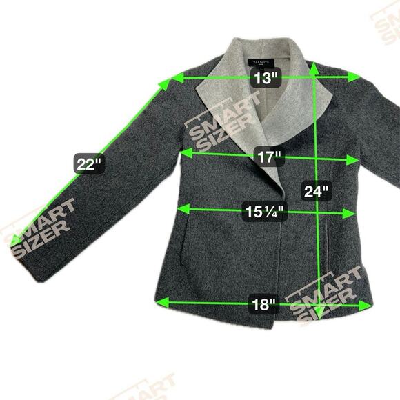 Talbots Petites Wool Cardigan Sweater Jacket Two Tone Gray Pockets Size S - Picture 7 of 11